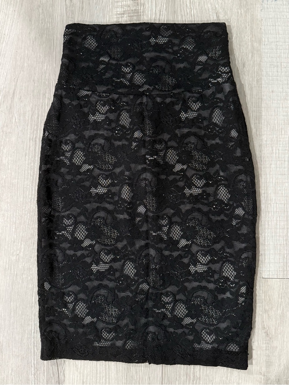 Bisou Bisou Black Lace Midi Pencil Dress